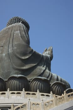 Buddha statue at Po Lin Buddhist Monastery located on Ngong Ping Plateau on Lantau Island, Hong Kong, China