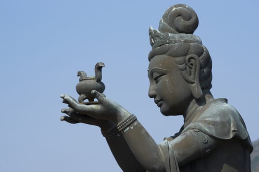 Buddha statue at Po Lin Buddhist Monastery located on Ngong Ping Plateau on Lantau Island, Hong Kong, China