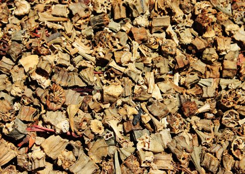 Spices and herbs on oriental market
