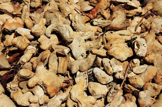 Spices and herbs on oriental market
