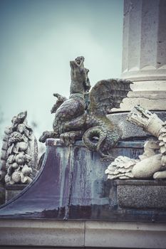 Ornamental fountains of the Palace of Aranjuez, Madrid, Spain.World Heritage Site by UNESCO in 2001