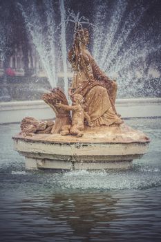 Ornamental fountains of the Palace of Aranjuez, Madrid, Spain.World Heritage Site by UNESCO in 2001