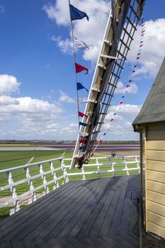 Blade of a windmill in the Keukenhof Gardens in Netherlands