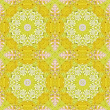 Artistic background, abstract seamless floral pattern with colorful leaves of plants