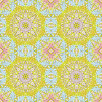 Artistic background, abstract seamless floral pattern with colorful leaves of plants