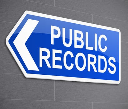 Illustration depicting a sign with a public records concept.
