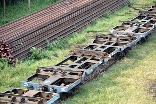 train railways that built with stainless steel metal