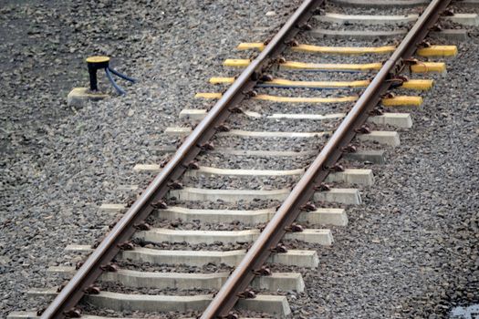 train railways that built with stainless steel metal