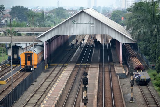 bandung, indonesia-june 13, 2014-kiaracondong train station taken from aerial viewed