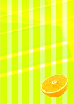 abstract background of colored stripes and an orange bottom