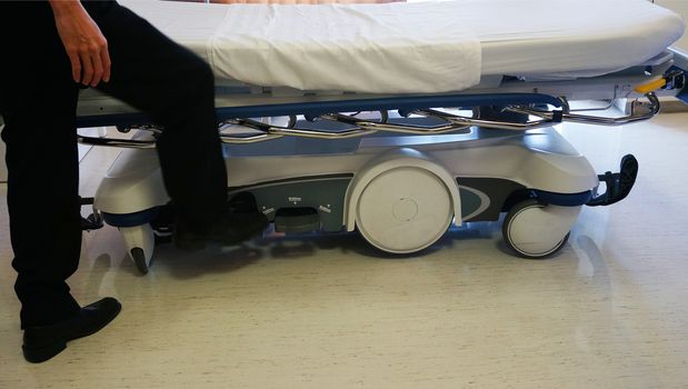 Moving patient bed used in hospitals, A stylish adjustable use simple and easy mobility.                               