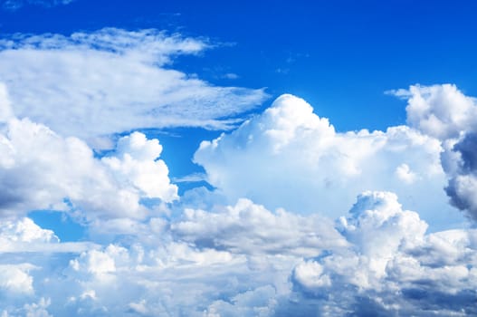 Blue sky background with white clouds 