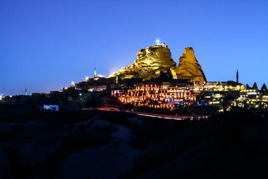 Uchisar and the village in cappadocia, turkey