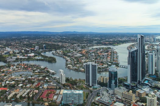 Aerial view of urban at Gold Coast, Queensland, Australia
