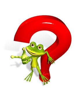 abstract illustration of the frog with a question mark