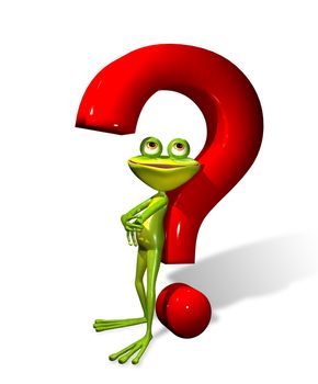 abstract illustration of the frog with a question mark