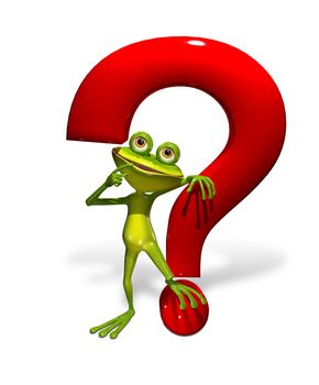 abstract illustration of the frog with a question mark