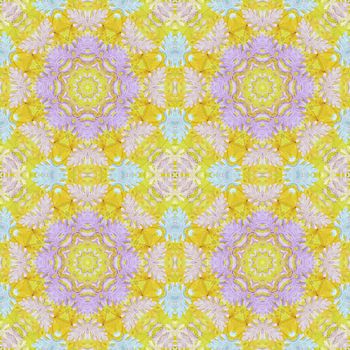 Artistic background, abstract seamless floral pattern with colorful leaves of plants