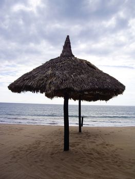 Palapas on Mazatlan beach