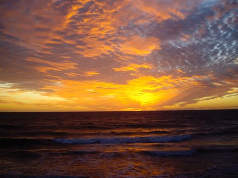 Sunset on Pacific Ocean at Mazatlan Mexico