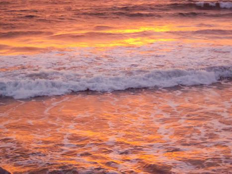 Sunset on the ocean at Mazatlan beach Mexico