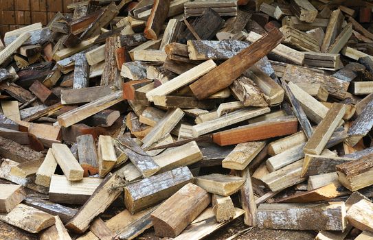 Logs are cut into small pieces. Be prepared for firewood.                             