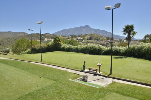 Putting green for practice in Marbella, Spain