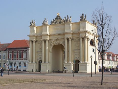 POTSDAM, GERMANY - MARCH 29, 2014: Gate to the historic city of Potsdam on March 29, 2014 in Germany, Europe 
