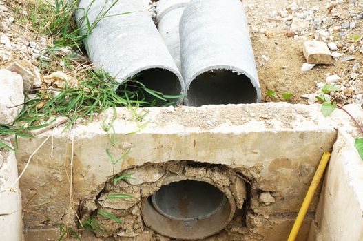 The old water pipes were dug to bring new material to replace.                               