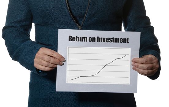 ROI or Return on investment business concept