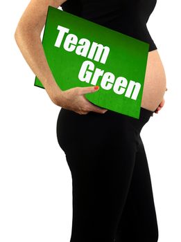 team green or waiting to find out gender pregnancy concept