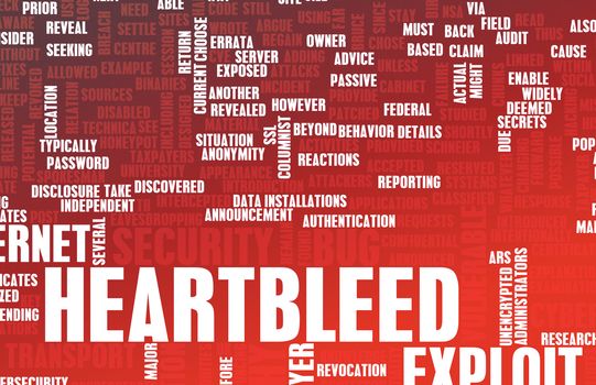 Heartbleed Technology Exploit Bug Alert as Concept