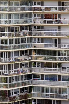 Public big apartment building in Paris. France