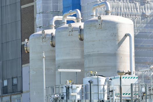 three cooling tanks of power station