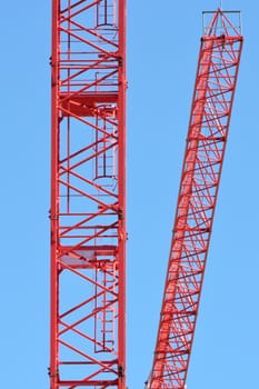 Detail of large red crane