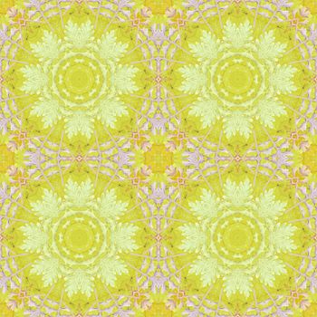 Artistic background, abstract seamless floral pattern with colorful leaves of plants