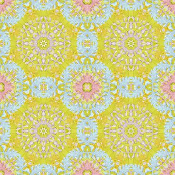 Artistic background, abstract seamless floral pattern with colorful leaves of plants
