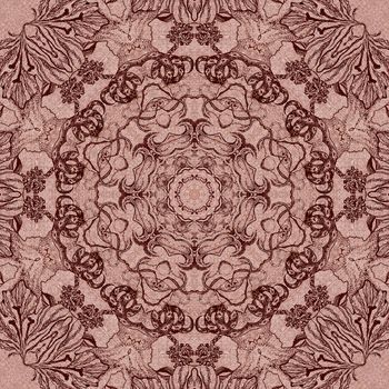 Seamless artistic background, abstract graphic pattern on vintage linen canvas
