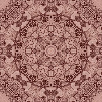 Seamless artistic background, abstract graphic pattern on vintage linen canvas