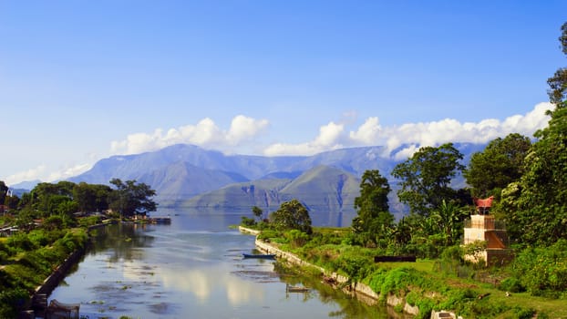 Samosir Island in Lake Toba, North Sumatra, Indonesia.