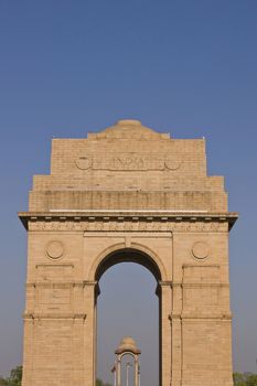 India Gate. Memorial to Indian and British soldiers who died in World War 1 and the 3rd Afghan War. New Delhi, India.