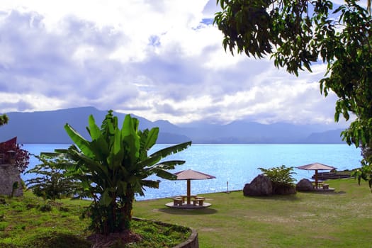 View of Shore Toba Lake , North Sumatra, Indonesia.