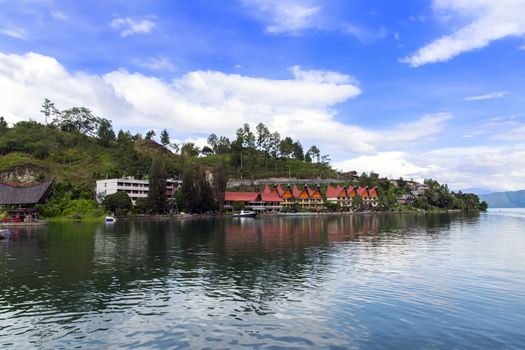 Lake Toba Coast Line. Island on North Sumatra, Indonesia.