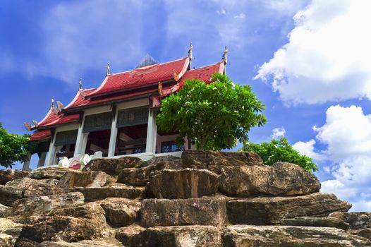 Temple On the Stones in Garden. Pattaya, Thailand