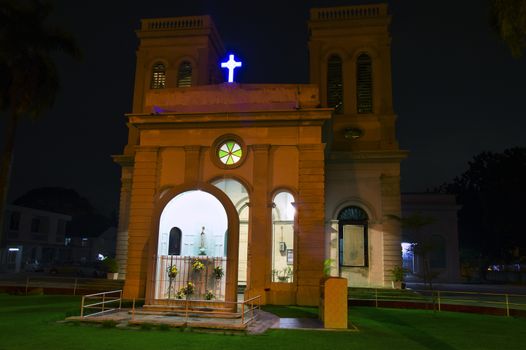 Church of the Assumption in George Town at Night.