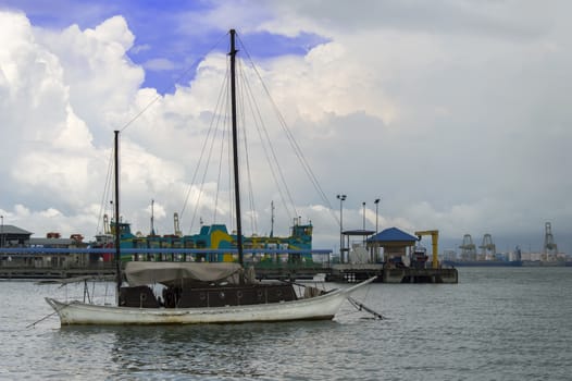 Old Boat in the Penang Port. Malaysia