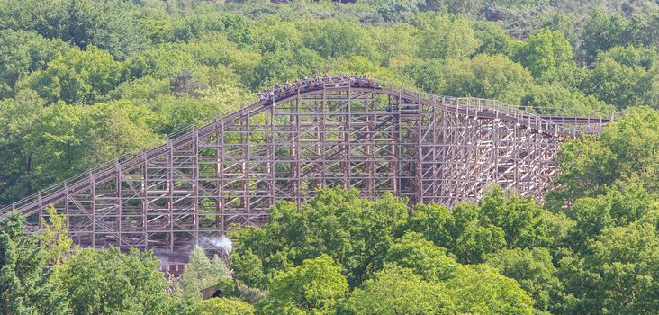 View on a rollercoaster in the Netherlands