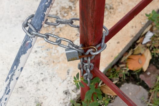 old rusted lock with key