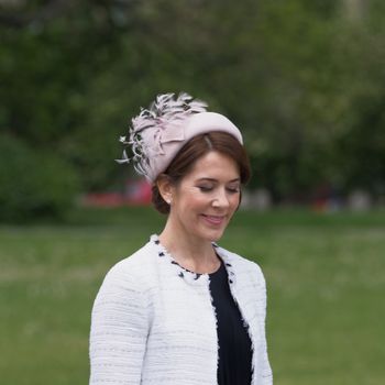 Warsaw, Poland - May 12, 2014: Danish Crown Prince Couple on state visit to Poland. Princess Mary Elizabeth during the wreath laying ceremony.