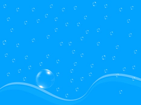 Blue water drops background texture